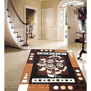 velvet touch rectangular carpet for home 7 x 10 feet brown