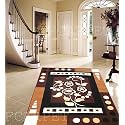 Velvet Touch Rectangular Carpet for Home (7 X 10 Feet, Brown)