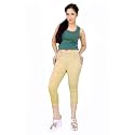 FCK-3 Stretchable Denim Solid Mid Waist Knee
