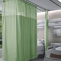 Fcoise Extra Wide Medical Curtains 12ft Wide x 8.5ft Tall/Mesh Top Hospital Curtains Olive/Medical Room Divider Curtain/Flat Hook Curtain Panel/Cubicle Drapes Room Separation, (1 Panel)
