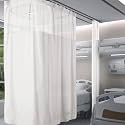 Fcosie 12ft Wide x 7ft Long White Hospital Privacy Curtains for Room Divider/Partitions - Extra Wide Medical Divider Curtains with Mesh Top - Beauty Salon Lab SPA Cubicle Curtain with Flat Hooks, 1 PC