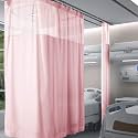 Fcosie 12ft Wide x 8ft Long Pink Hospital Privacy Curtains for Room Divider/Partitions - Extra Wide Medical Divider Curtains with Mesh Top - Beauty Salon Lab SPA Cubicle Curtain with Flat Hooks, 1 PC