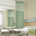 Fcosie 8ft Wide x 7ft Tall Hospital Curtain Divider for Room Separation Mesh Top Medical Exam Room Privacy Curtains with Flat Hooks Header Office Hospital Bed Cubicle Curtain, Olive, 1 Panel