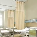 Fcosie 8ft Wide x 7ft Tall Hospital Curtain Divider for Room Separation Mesh Top Medical Exam Room Privacy Curtains with Flat Hooks Header Office Hospital Bed Cubicle Curtain, Bean, 1 Panel