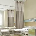 Fcosie 8ft Wide x 7ft Tall Hospital Curtain Divider for Room Separation Mesh Top Medical Exam Room Privacy Curtains with Flat Hooks Header Office Hospital Bed Cubicle Curtain, Taupe, 1 Panel