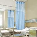 Fcosie 8ft Wide x 7ft Tall Hospital Curtain Divider for Room Separation Mesh Top Medical Exam Room Privacy Curtains with Flat Hooks Header Office Hospital Bed Cubicle Curtain, Blue, 1 Panel