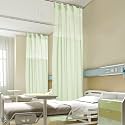 Fcosie 8ft Wide x 8ft Tall Hospital Curtain Divider for Room Separation Mesh Top Medical Exam Room Privacy Curtains with Flat Hooks Header Office Hospital Bed Cubicle Curtain, Green, 1 Panel