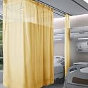 Fcosie Extra Wide 15ft Wide x 8.5ft Tall Hospital Room Divider Curtain, Medical Grade Privacy Curtain with Mesh Top, Hospital Bed Divider Curtain, Flat Hooks Hanging Cubicle Curtains, 1 PC, Orange