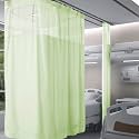 Fcosie Extra Wide 15ft Wide x 8ft Tall Hospital Room Divider Curtain, Medical Grade Privacy Curtain with Mesh Top, Hospital Bed Divider Curtain, Flat Hooks Hanging Cubicle Curtains, 1 PC, Green