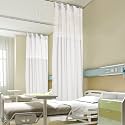 Fcosie Room Divider Privacy Cubicle Curtain Hospital Curtain with Flat Hooks for Hospital Medical Clinic Basement Space Divider Curtains - Hooks Included - 1 Panel - 8ft Wide x 8.5ft Long - White