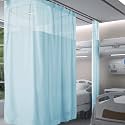 Fcosie Room Divider Privacy Cubicle Curtain Hospital Curtain with Flat Hooks for Hospital Medical Clinic Basement Space Divider Curtains - Hooks Included - 1 Panel - 10ft Wide x 7ft Long - Light Blue