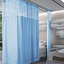 Fcosie Room Divider Privacy Cubicle Curtain Hospital Curtain with Flat Hooks for Hospital Medical Clinic Basement Space Divider Curtains - Hooks Included - 1 Panel - 10ft Wide x 7ft Long - Blue