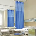 Fcosie Room Divider Privacy Cubicle Curtain Hospital Curtain with Flat Hooks for Hospital Medical Clinic Basement Space Divider Curtains - Hooks Included - 1 Panel - 8ft Wide x 8.5ft Long - Azure Blue