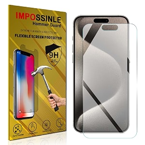 fcs front glossy anti shock screen protector for iphone 15 pro max screen protector  9h hardness flexible glossy