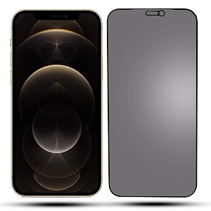 fcs privacy tempered glass super strong 067 mm thick edge to edge full glue real 9hx2 anti-spy glass screen protector for iphone 12 6134 inch transparent