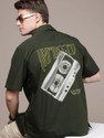 FCUK Men Printed Casual Green Shirt