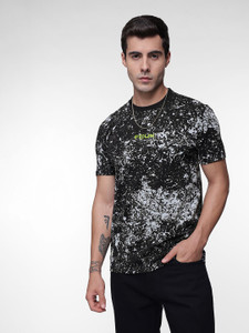 FCUK Printed Men Round Neck Black T-Shirt