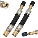 2 Pcs Valve Stem Extension, 3.93 Inches Flexible Brass Valve Stem Extension Adapter, Universal Fit Durable Design Bike Pump Tire Adapter for Car, Truck, RV, Motorcycle, Bike, Scooter