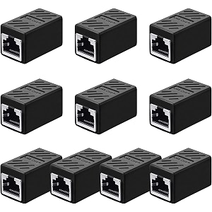  10 pieces  rj45 ethernet lan joiner adapter - network connector ethernet socket 8p8c extender plug cable for cat5 cat5e cat6 cat7 rj45 joiner connector