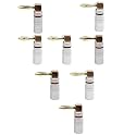 [ 6 Pieces ] 6.5mm Male To 3.5mm Female ; 3.5mm Male to 6.35mm Female ; Gold Plated Banana Connectors Plugs ; Headset Jack Adapter 6.35 Audio Speaker Connector &amp; Socket Banana Plug 4mm Combo