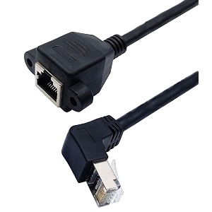  60 cm  90 degree rj45 ethernet extension cable rj45 male to female ethernet network connector screw panel mount extension cable 8p8c network extension for router set top box  down angle