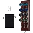 FDLS Darts Holder Wall Mounted Displays 12 or 15 Steel/Soft Tip Darts, Darts Caddy for wall with Metal Hook, Accessory Storage Bag