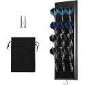 FDLS Darts Holder Wall Mounted Displays 12 or 15 Steel/Soft Tip Darts, Darts Caddy for wall with Metal Hook, Accessory Storage Bag