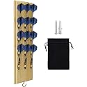 FDLS Darts Holder Wall Mounted Displays 12 or 15 Steel/Soft Tip Darts, Darts Caddy for wall with Metal Hook, Accessory Storage Bag