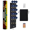FDLS Darts Holder Wall Mounted Displays 12 or 15 Steel/Soft Tip Darts, Darts Caddy for wall with Metal Hook, Accessory Storage Bag
