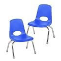 FDP 12" School Stack Chair with Swivel Glides, Blue, 2-Pack, 14333-BL