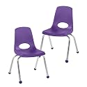FDP 12" School Stack Chair with Ball Glides, Purple, 2-Pack, 15411-PU