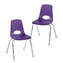 FDP 12" School Stack Chair with Swivel Glides, Purple, 2-Pack, 14333-PU