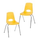 FDP 12" School Stack Chair with Swivel Glides, Yellow, 2-Pack, 14333-YE