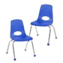 FDP 12" School Stack Chair with Ball Glides, Blue, 2-Pack, 15411-BL