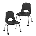 FDP 12" School Stack Chair with Ball Glides, Black, 2-Pack, 15411-BK