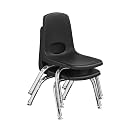 FDP 12" School Stack Chair with Swivel Glides, Black, 2-Pack, 14333-BK
