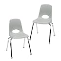 FDP 14" School Stack Chair with Ball Glides, Light Gray, 2-Pack, 15412-LG