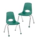FDP 16" School Stack Chair with Ball Glides, Green, 2-Pack, 15413-GN