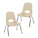 FDP 16" School Stack Chair with Ball Glides, Sand, 2-Pack, 15413-SD