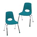 FDP 16" School Stack Chair with Ball Glides, Teal, 2-Pack, 15413-TL