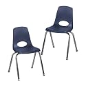 FDP 18" School Stack Chair with Swivel Glides, Navy, 2-Pack, 13050-NV