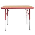 FDP 24" x 36" Rectangle Table with Swivel Glide Legs - Maple/Red