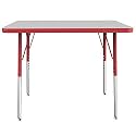 FDP 24" x 36" Rectangle Table with Swivel Glide Legs - Gray/Red