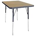 FDP 24" x 36" Rectangle Table with Swivel Glide Legs - Pasadena Oak/Navy