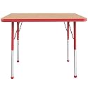 FDP 24" x 36" Rectangle Table with Ball Glide Legs - Maple/Red, 10004-MPRD