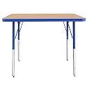 FDP 24" x 36" Rectangle Table with Swivel Glide Legs - Maple/Blue