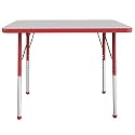 FDP 24" x 36" Rectangle Table with Ball Glide Legs - Gray/Red, 10004-GYRD
