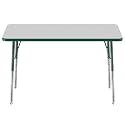 FDP 24" x 48" Rectangle Table with Swivel Glide Legs - Gray/Green