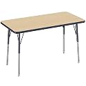 FDP 24" x 48" Rectangle Table with Swivel Glide Legs - Maple/Navy
