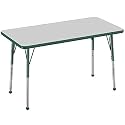 FDP 24" x 48" Rectangle Table with Ball Glide Legs - Gray/Green